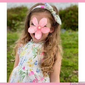 🌸Floral Sleeveless Kids Dress with Headband - Sz 4T